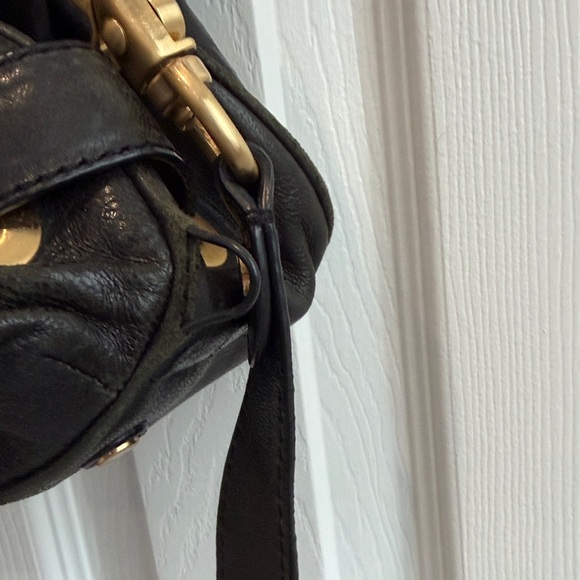 Botkier Black Leather Shoulder Bag with Gold Accents - Picture 5 of 10